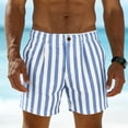 thumbnail image 6 of BVnarty Men's Striped Relaxed Fit Swim Trunks with Compression Liner Quick Dry Board Shorts Beach Shorts with Pockets Light Blue XL, 6 of 7