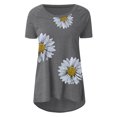 thumbnail image 4 of Pompotops Femmes Mode Imprimé Col Rond Manches Courtes T-shirt Tops Casual Ample Chemisier, 4 of 4
