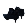 thumbnail image 6 of BELLA VITA Womens Navy Padded Buckle Accent Goring Bindi Pointed Toe Kitten Heel Zip-Up Leather Booties 7.5 M, 6 of 6
