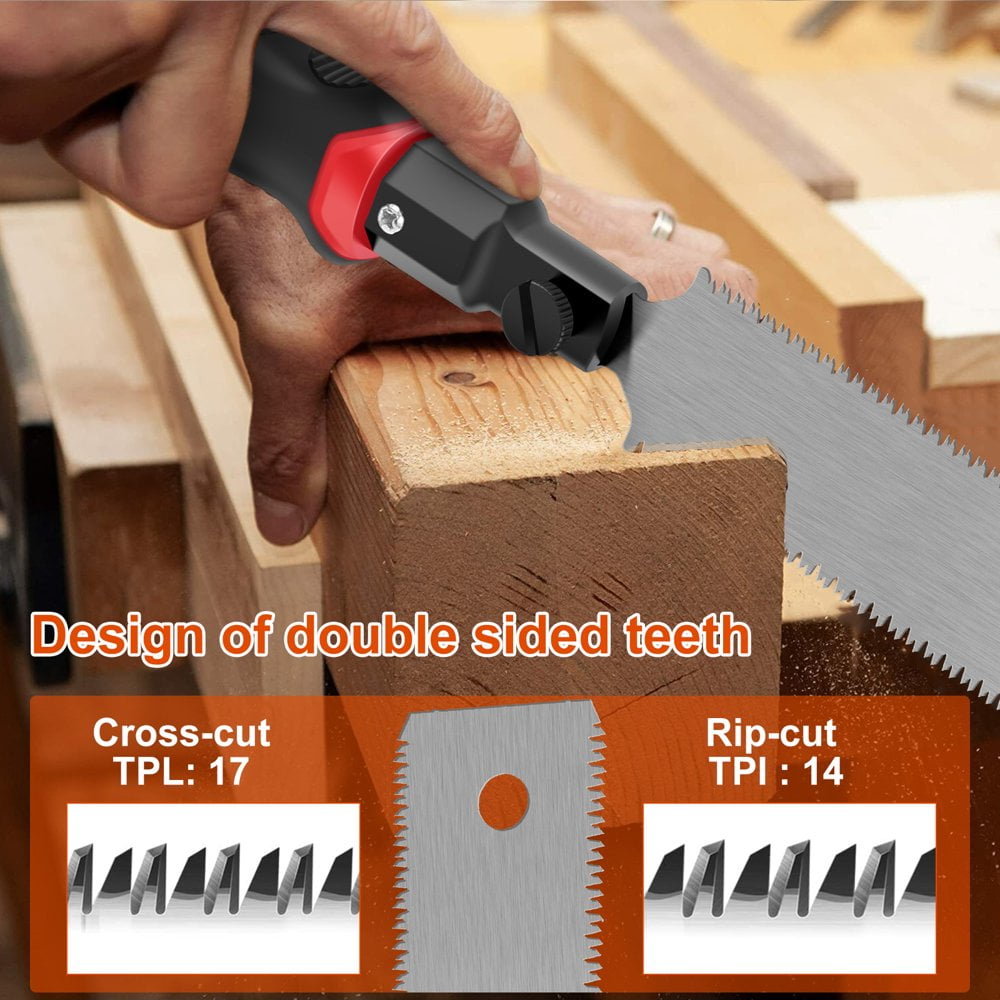POINTERTECK Japanese Double-Sided Saw 7 Inch 14/17 TPI Flush
