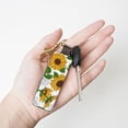 thumbnail image 4 of Wukai Plump Sunflower And Sketch Print Leather Car Keychain, Universal Key Fob Keychain, Leather Key Chain Holder for Men and Women,360 Degree Rotatable, 4 of 5
