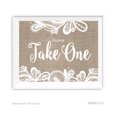 thumbnail image 1 of Please Take One Burlap Lace Wedding Party Signs, 1 of 7
