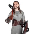 thumbnail image 2 of Cinturón retro, armadura medieval de cuero de PU, cinturón ancho ajustable, cinturón con tachuelas para hombres y mujeres, accesorio de disfraz de cosplay, marrón, 2 of 4
