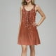 thumbnail image 4 of Camisón de poliéster para mujer, vestido de tirantes con cuello en V y botones para vacaciones de primavera y verano., 4 of 6