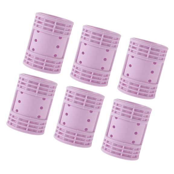 Vocoste 6 Pcs Convenient Heatless Voluminous Hair Rollers for Women 2.64"x1.73" Purple