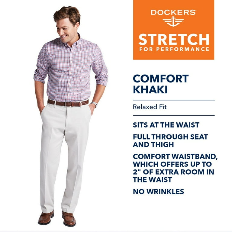 Men's Dockers Relaxed Fit Comfort Stretch Khaki Pants D4