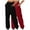 Red, variant on Diufon 2pc Womens Sweatpants Casual Solid Color Lounge Pants Elastic High Waist Pants with Pockets