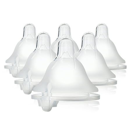 Evenflo Balance + Wide Neck BPA-Free Silicone Medium Flow Baby Bottle Nipple, 3 Months+, 6ct
