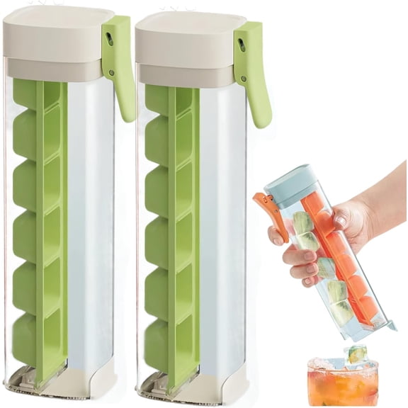 One-Hand Press Ice Cube Tray – Square Ice Maker Mold with Easy-Release Design, 6-Cube Capacity for Drinks
