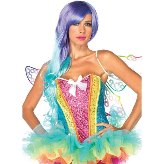 Leg Avenue Women's Rainbow Sequin Corset Top