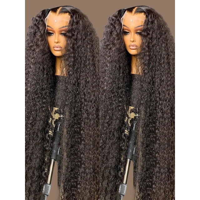 Peluca de cabello humano rizado con malla Frontal para mujer, postizo de 30 pulgadas, transparente, 13x4, 13x6, HD
