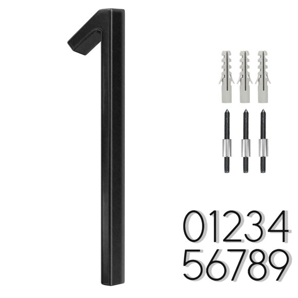 Número para casa BVNUD de acero inoxidable negro de 15 cm
