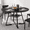 Black, variant on SHOUFTW 42 Inch Round Dining Table for 4-6, Farmhouse Kitchen & Dining Room Table with Dual-Tier Storage Shelf, Heavy-Duty Pedestal Metal Frame, Space-Saving Circular Table for Apartment, Rust
