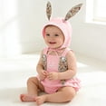 thumbnail image 2 of Coerni Baby and Toddler Girl Easter Outfit Bunny Romper Tulle Sleeveless Tutu Dresses Bunny Ear Set with Hat Soft Cotton Outfits, 2 of 8