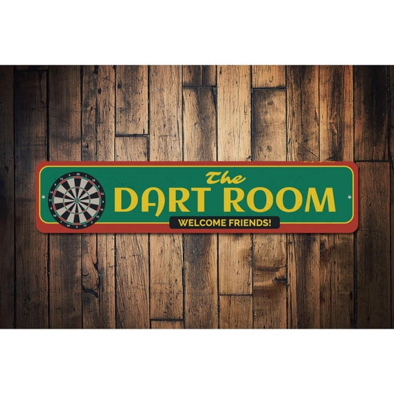 The Dart Room Novelty Decor, Metal Wall Sign - 4x18 Inches