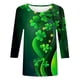thumbnail image 5 of RKSTN St Patricks Day 3/4 Sleeve Tops for Women Oversized Crewneck St Paddy's Day Lucky Shamrocks Graphic Print T Shirt Womens Casual Solid Plus Size Round Neck Loose Three Quarter Sleeve Shirts, 5 of 6