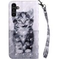 thumbnail image 3 of Case for Samsung Galaxy A14 5G Case Wallet with Card Holders - Lovely Colorful Pattern PU Leather Flip Phone Case TPU Shell Folio Cover Women Men for Samsung Galaxy A14 5G Smiley Cat, 3 of 14