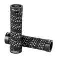 thumbnail image 1 of Puños de manillar de bicicleta de cuero artificial, anticonfort, funda de agarre para Blanco negro, 1 of 9