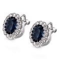 thumbnail image 3 of Yoursfs Oval Sapphire Blue Clip on Earrings for Women Vintage Princess CZ Halo Non Pierced Earrings Clip Ons Jewelry for Wedding Prom Daily, 3 of 7
