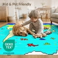 thumbnail image 4 of ODIKA 4'x6' Washable Area Rug Large Ocean Playroom Map Educational Interlocking Polygon Motif for Dorm Room, Small Living Stain Resistant Low Profile, Easy Care, 4 of 7