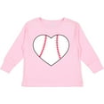 thumbnail image 3 of Inktastic Heart Shaped Baseball Boys or Girls Long Sleeve Toddler T-Shirt, 3 of 5