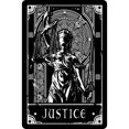 thumbnail image 1 of Deadly Tarot - Letrero de metal diseño Justice para el hogar (Negro/Blanco), 1 of 2