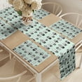 thumbnail image 2 of Ambesonne Cactus Table Runner & Placemats, Mini Cacti in Pots Geometric, Placemat 4 pcs + Runner 16"x90", Mint Green Charcoal Grey, 2 of 2