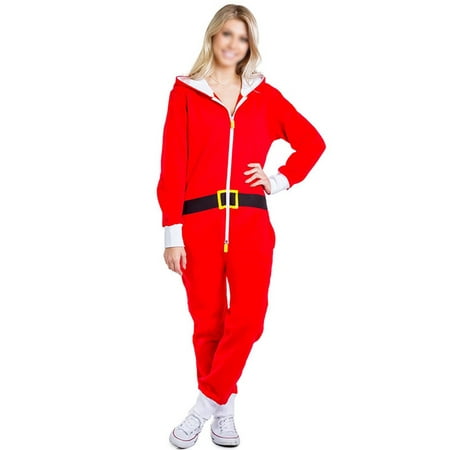 

Xmas Women s Ladies Christmas Print Jumpsuit Rompers Hooded Zip Up One Piece Pajamas Union Jumpsuit Sleepwear Homewear