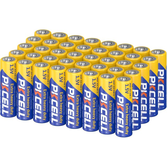 Piles AA, Lot de 40, Pile 1,5 V pour Souris Sans Fil, Horloge, Télécommandes, Lampes de Poche (40 Pcs-R6P)