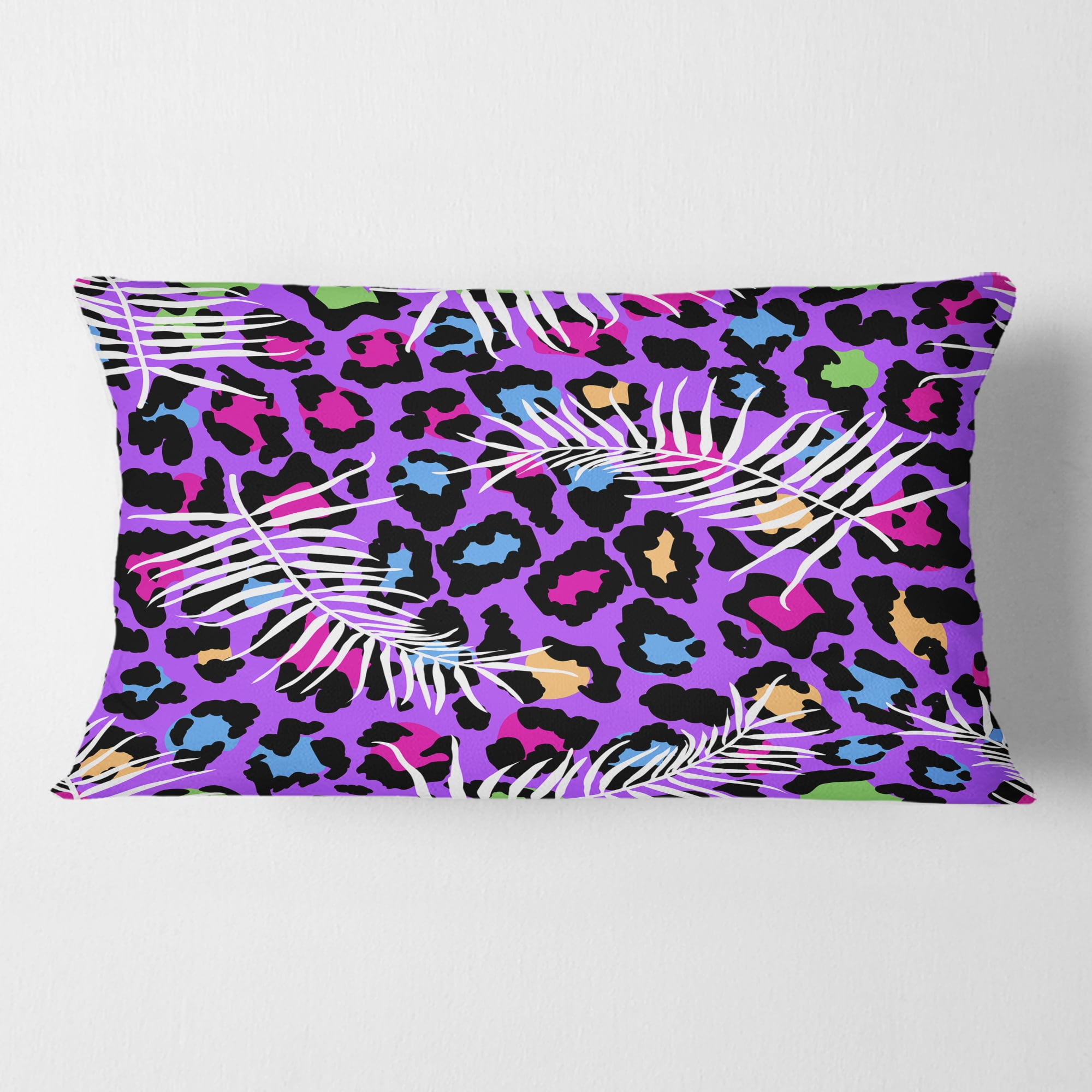Designart Leopard Fur Safari VIII' Mid-Century Modern Throw Pillow - 12x20
