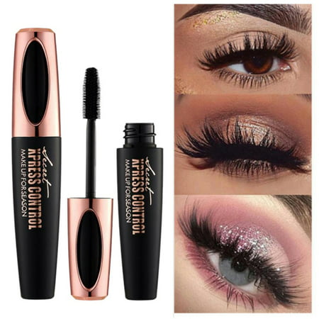Waterproof 4D Silk Fiber Eyelash Mascara -Best Way to Add Volume & Length to Your Natural Eyelashes Instantly - Waterproof Smudge -proof Tear-proof Non-toxic Hypoallergenic Cruelty