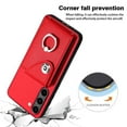 thumbnail image 4 of Wallet Case Compatible for Samsung Galaxy S22 with Card Holder, Rotation Finger Ring Kickstand Card Slots Case, Classic PU Leather Shockproof Magnetic Button Cover for Galaxy S22, Red, 4 of 8