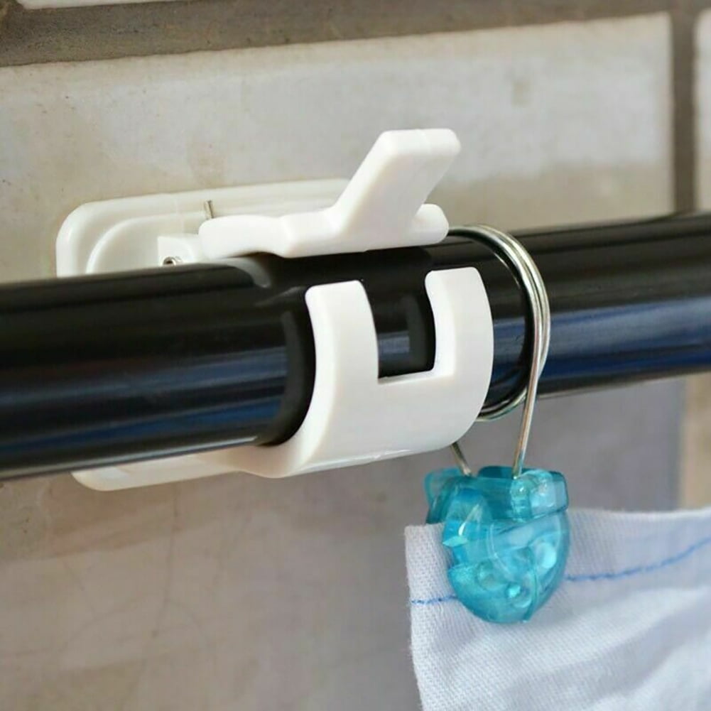 Bluelans 2Pcs Adjustable Curtain Rod Brackets Drapery Pole Holders Self