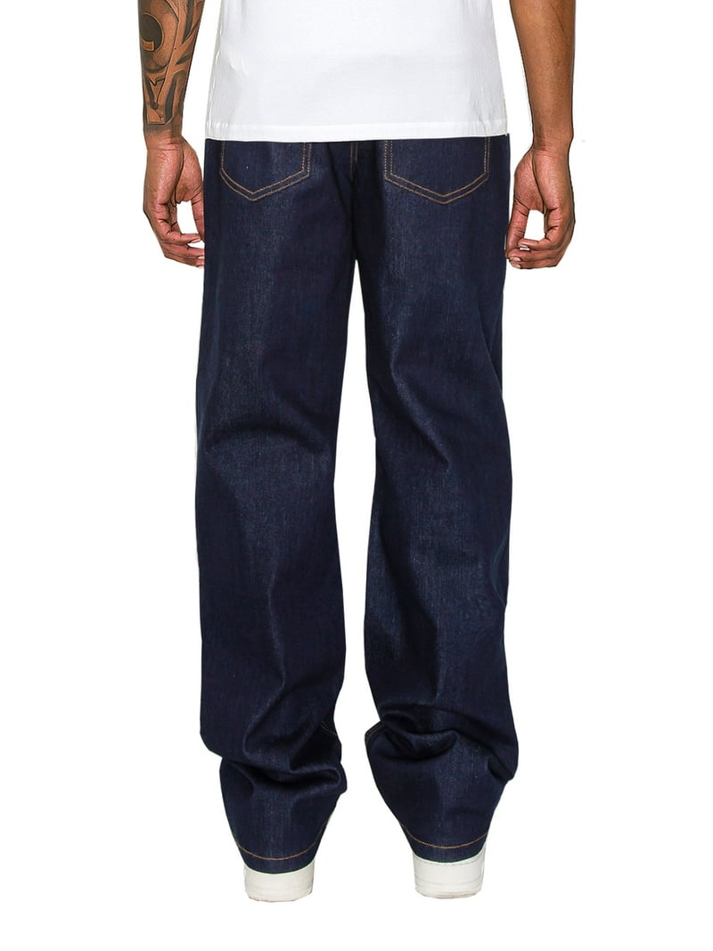 Victorious Men's Essential Baggy Raw Denim Jeans DL998 Indigo 40