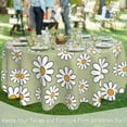 thumbnail image 6 of Round Table Cloth 60 Inch,White Daisy Flower Tablecloth Waterproof Stain Resistance Wrinkle Polyester Circle Table Cover for Home Kitchen Dining Party Camping Pinic Decor, 6 of 6