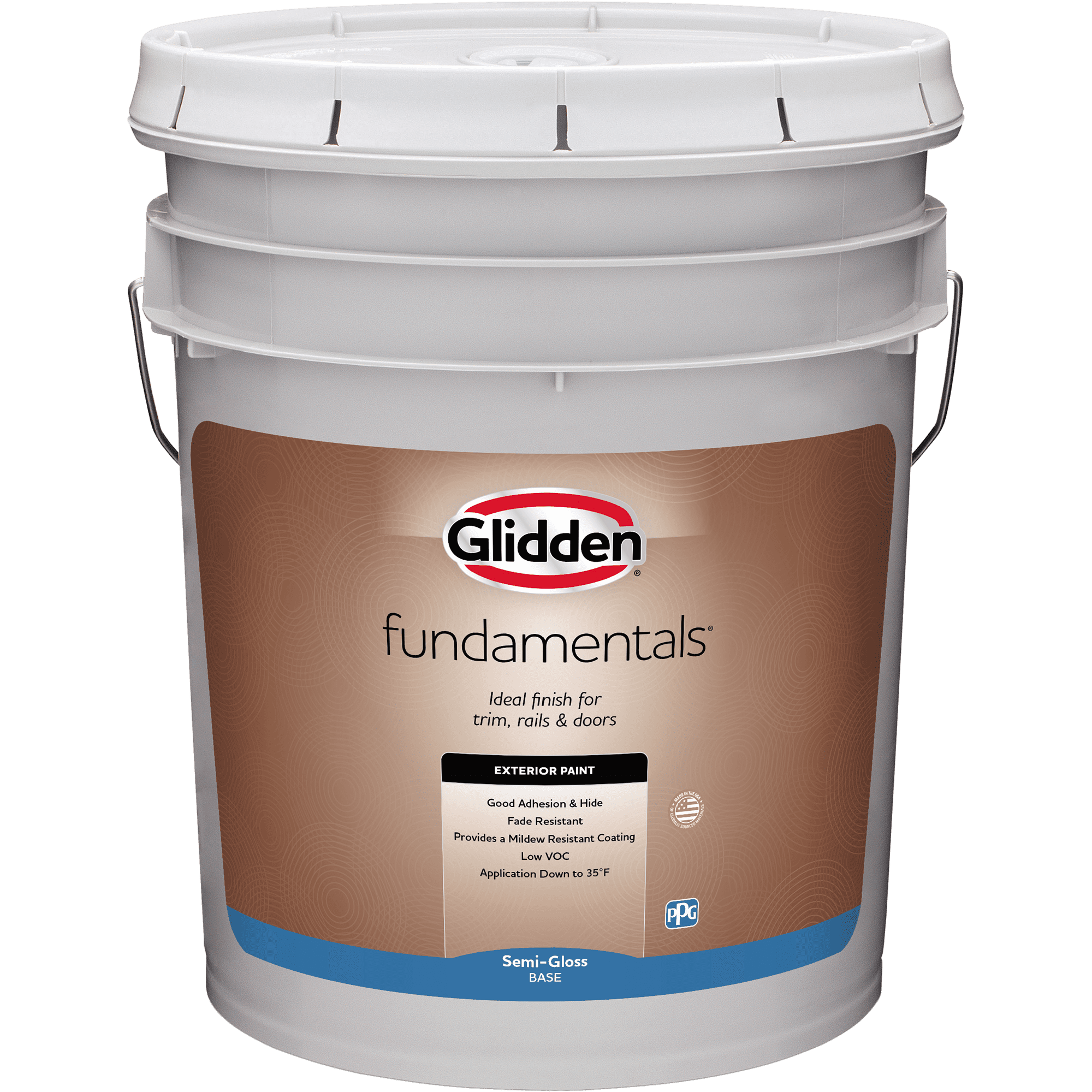 Glidden Fundamentals Interior Paint Heavy Cream / Beige, Flat, 5 Gallons 