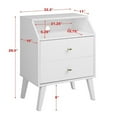 thumbnail image 3 of Home Square 2 Drawer Cubby Wood Nightstand Set in White (Set of 2), 3 of 7