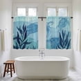 thumbnail image 4 of Blue Coastal Kitchen Curtains 54 Inch Length, Beach Sea Turtle Ocean Nautical Botanical Tiers Curtains for Bathroom Bedroom Cafe, Light Filtering Small Window Treatment Drapes 2 Panels 42"Wx54"L, 4 of 8