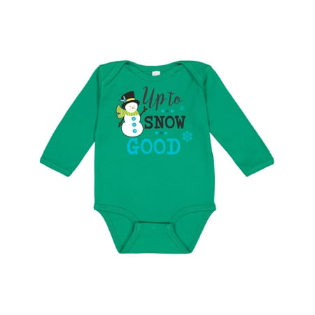 

Inktastic Up to Snow Good with Snowman and Snowflakes Gift Baby Boy or Baby Girl Long Sleeve Bodysuit
