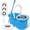 Blue, variant on odorsTT Black Spin Mop and Bucketwith Wringer Set, 360 ° Mop and Bucket System with 3 Microfiber Mop Refills and 61" Extended Handle, Spinning Mop Bucket for Floor Cleaning