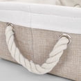 thumbnail image 3 of PiccoCasa Storage Bin Basket with Handle Linen Fabric Organizer Towel Storage Pale Pink Square, 3 of 7