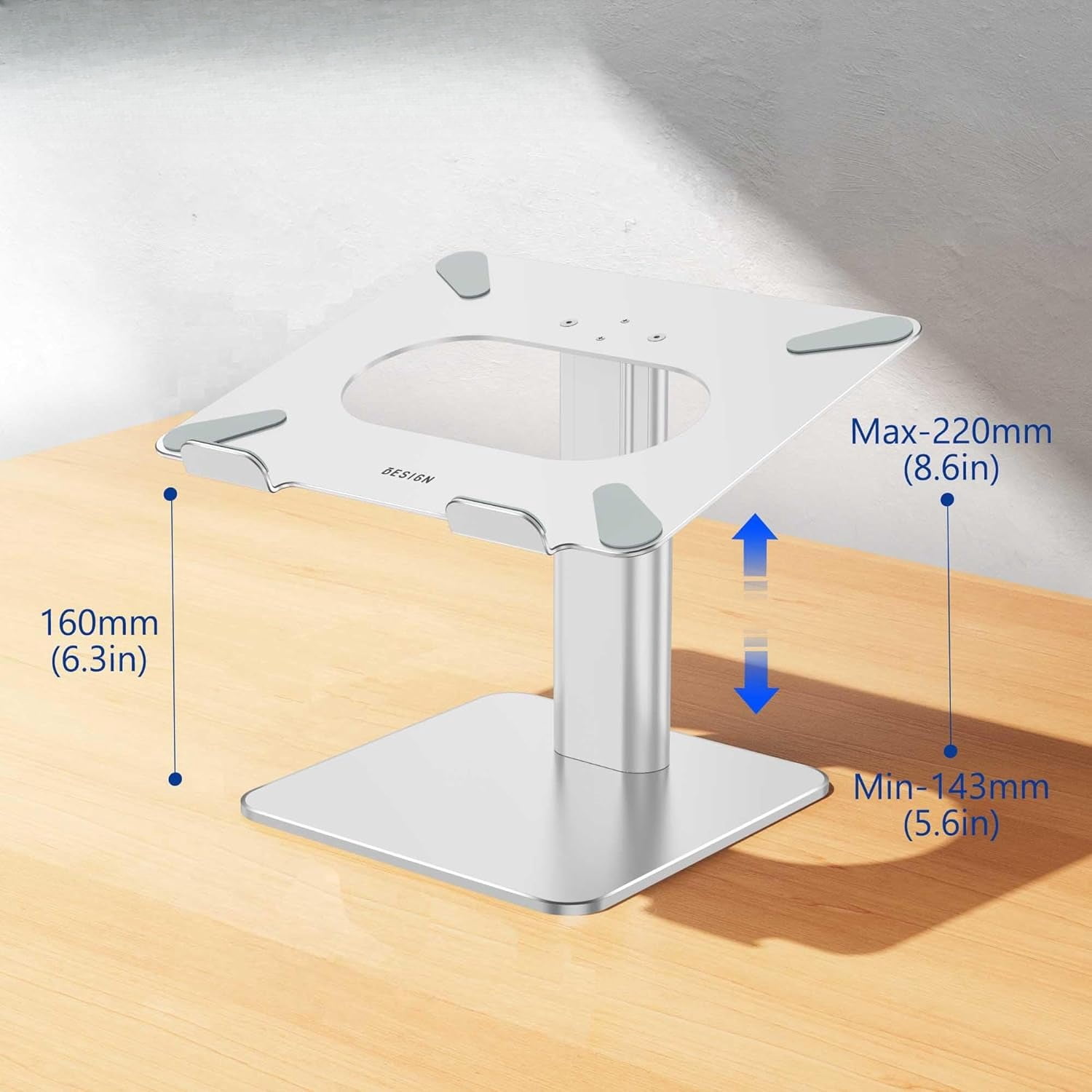 LSX6N Laptop Stand, Ergonomic Adjustable Notebook Riser Holder, Computer Stand Compatible with Air, Pro, Dell, HP, Lenovo More 10-15.6" Laptops, Black