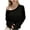 Black, variant on Women's Sheer Off The Shoulder Tops Solid Color Long Sleeve See Through Shirts Lightweight Mesh Cover Up Summer Top