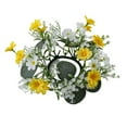 thumbnail image 2 of Christmas Candle Holder Wreath Table Decorate Simulation Eucalyptus Garland Candle Yellow White Flower Fall Halloween Thanksgiving Christmas Decoration, 2 of 6
