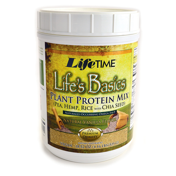 Lifetime Life’s Basics Plant Based Protein Powder, Natural Vanilla, 1