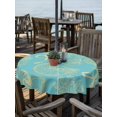 thumbnail image 2 of Outdoor Tablecloth with Umbrella Hole for Patio/Picnic/Party/Camping, Ocean Conch Shell Waterproof Table Cloth Round Cover Washable, Coastal Seahorse Coral Bows Vintage Blue (Dia 54"), 2 of 9