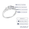 thumbnail image 3 of Vir Jewels 0.60 CTTW 3 Stone Diamond Engagement Ring 14K White Gold Bridal Wedding Size 7, 3 of 5