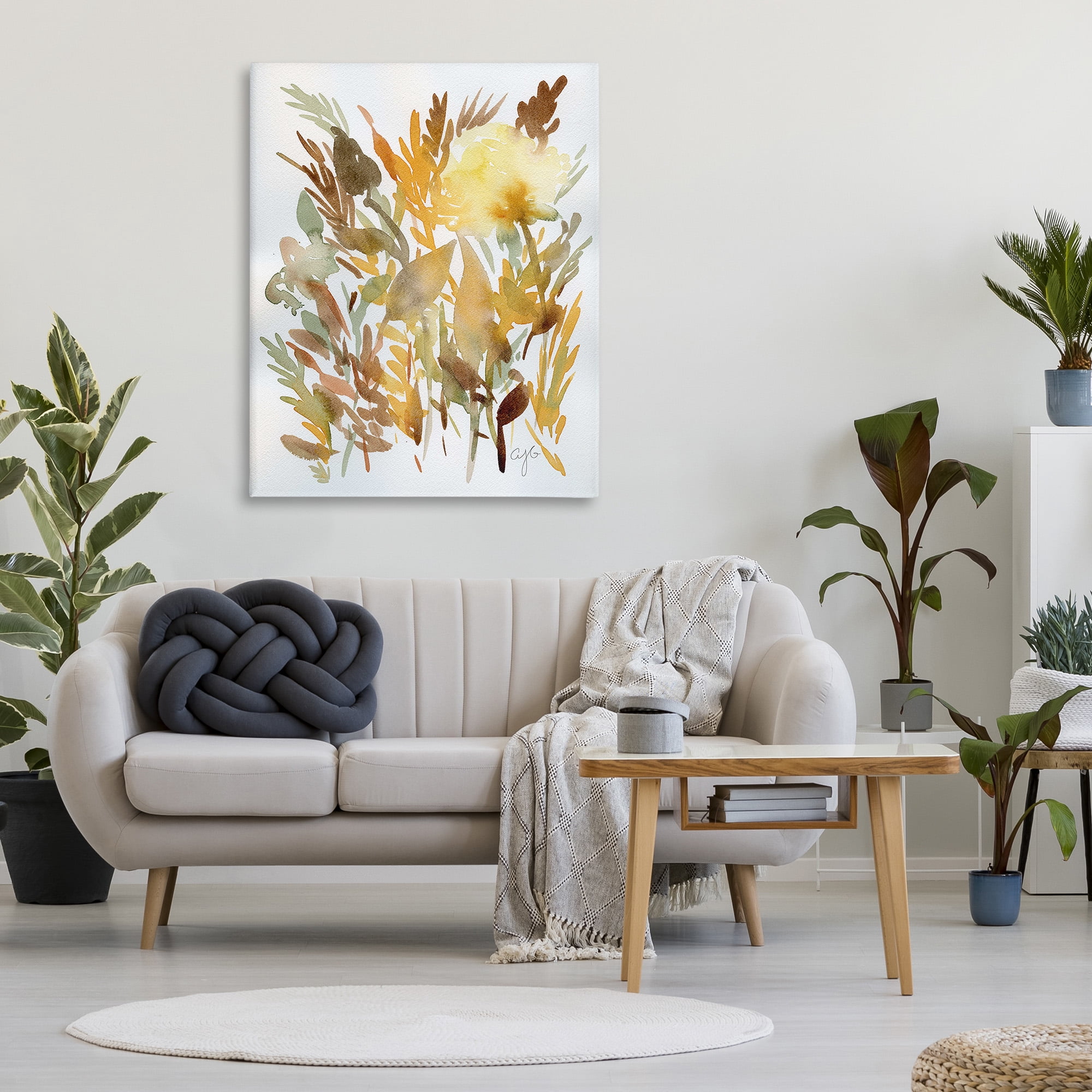 Stupell Industries Abstract Autumnal Herbs Botanical & Floral Painting Gallery Wrapped Canvas Art Print Wall Art, 36 x 48