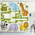 thumbnail image 1 of Ambesonne Word Search Game Shower Curtain, Wild Savannah, 69"Wx75"L, Multicolor, 1 of 3