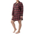 thumbnail image 3 of Wrangler Women's Long Sleeve Flannel Pajama Sleepshirt, Sizes S-4X, 3 of 12